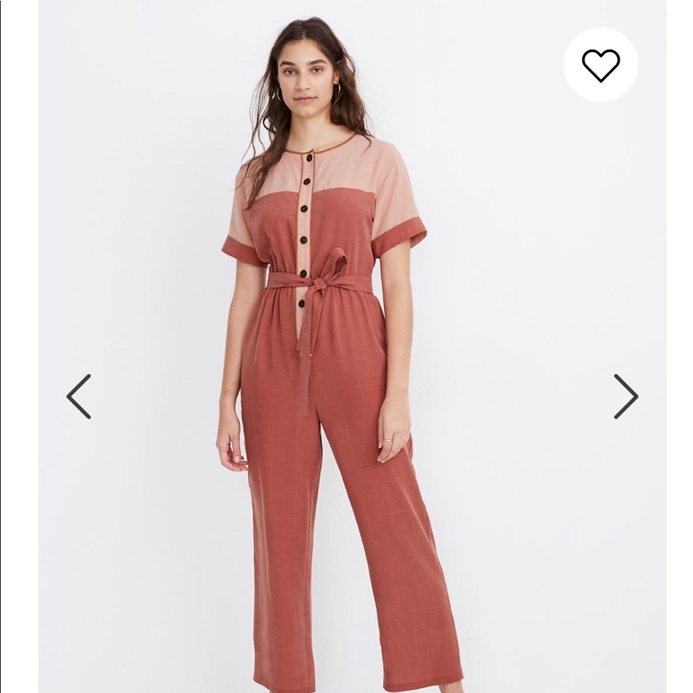 NWOT Madewell Colorblock Short-Sleeve Jumpsuit